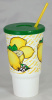 350 Ct 32 oz. Premium Economy Lemonade Cup w/Lid and Straw 